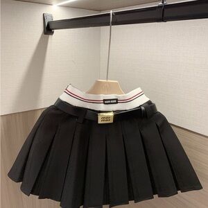 Miu Miu Black Pleated Skirt
